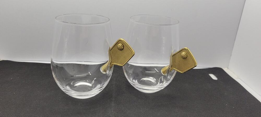 Pickleball Stemless Wine Glasses | Single | Stuck In The Glass Pickle Ball Pa...